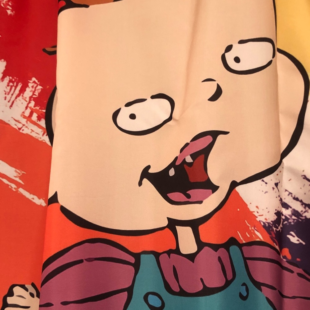 Cartoon Character shower curtain Top in Peach, Orange, Purple